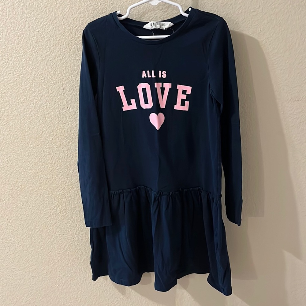 H&M long sleeve navy dress